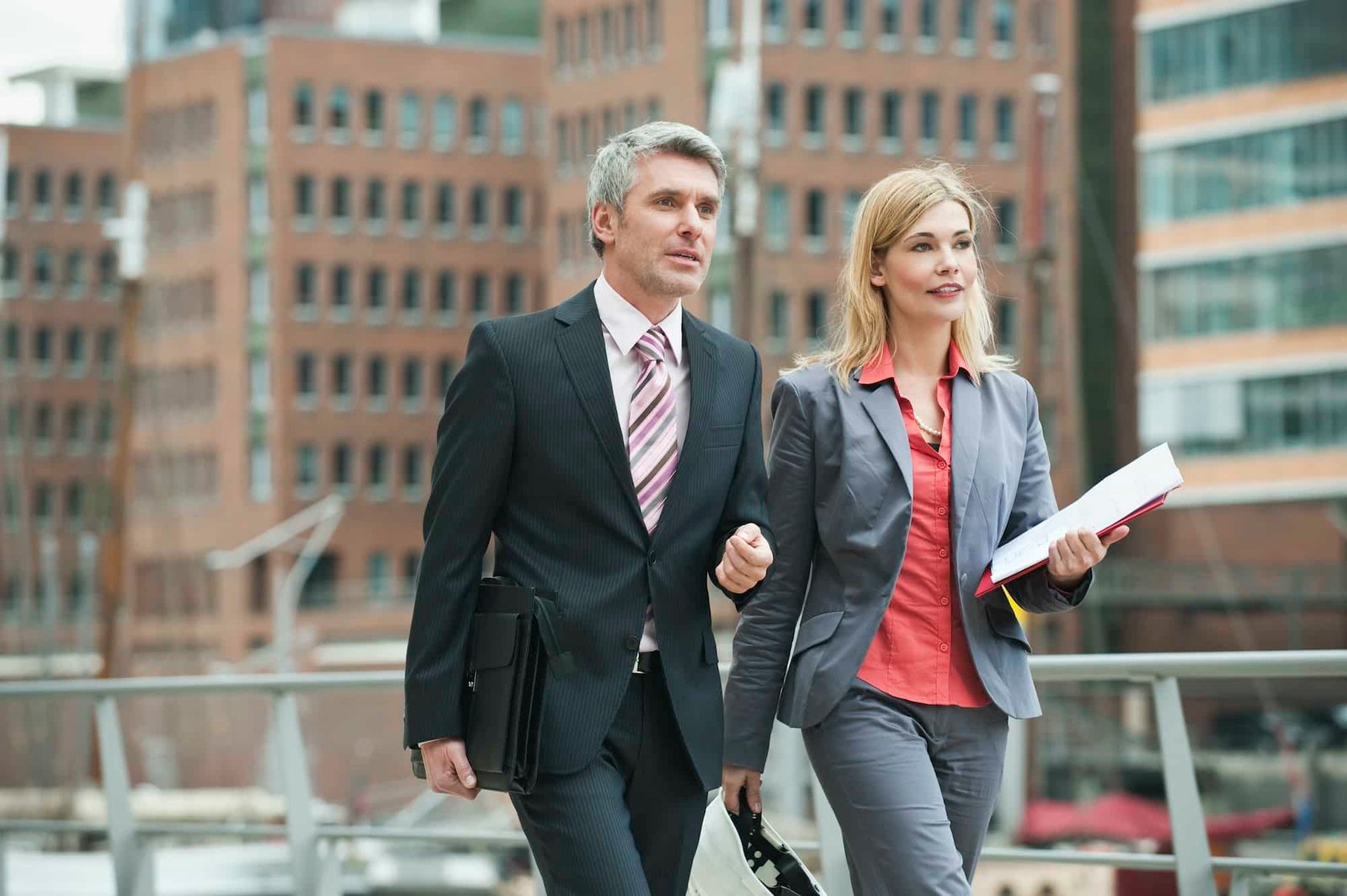 Germany, Hamburg, Business People At Harbour