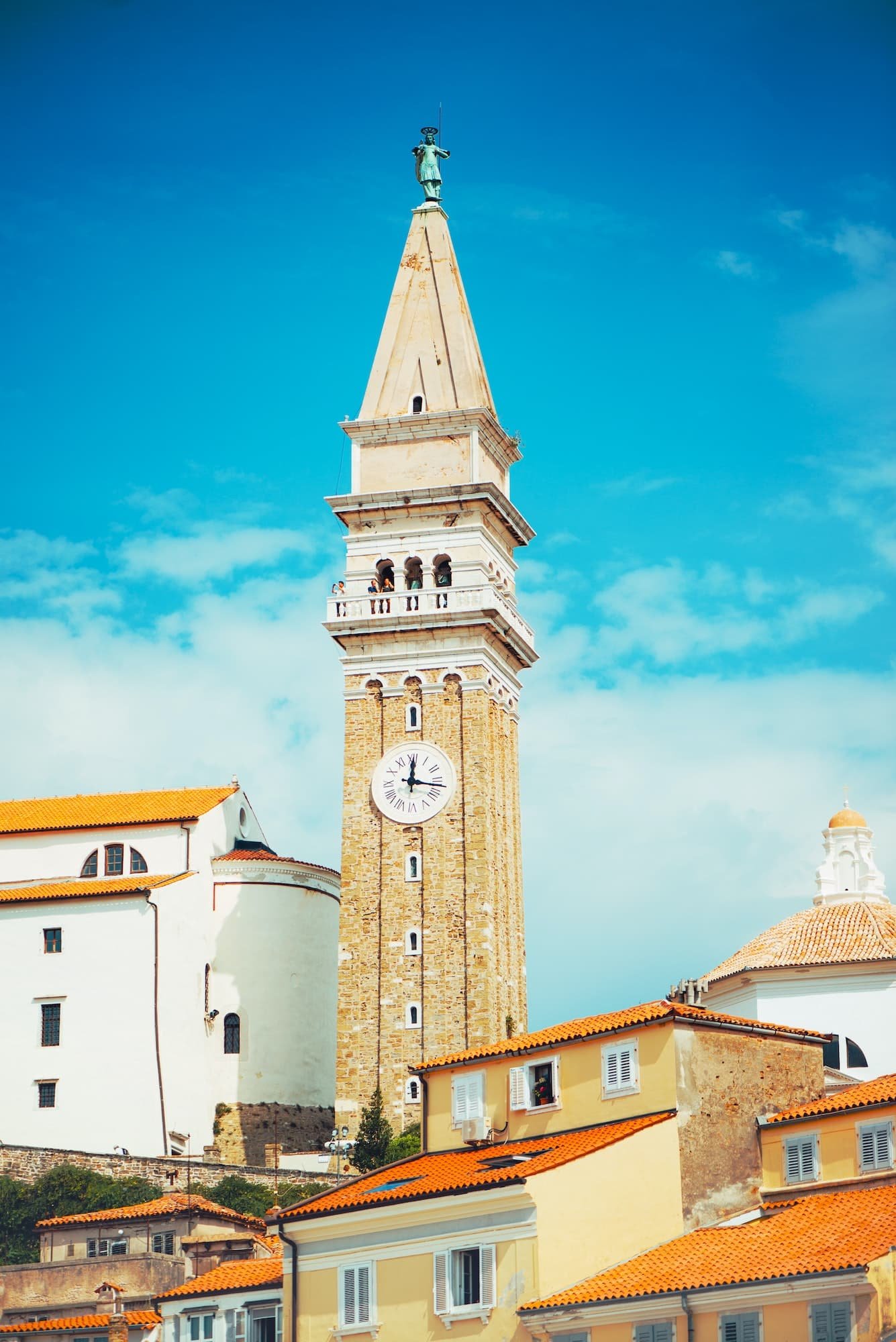 Bell Clock Tower In Piran, Slovenia