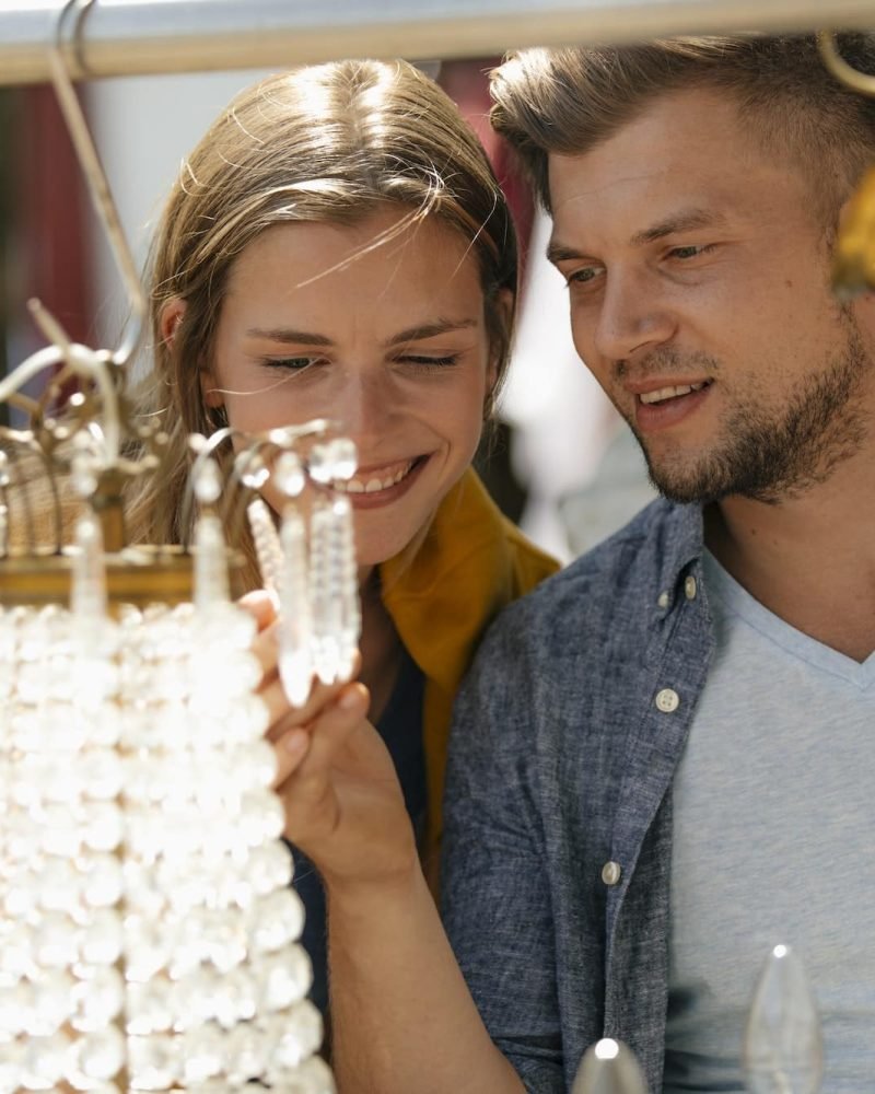 Belgium, Tongeren, Happy Young Couple On An Antique Flea Market