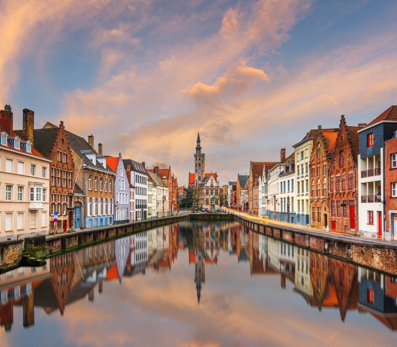 Bruges, Belgium Canals at Dusk