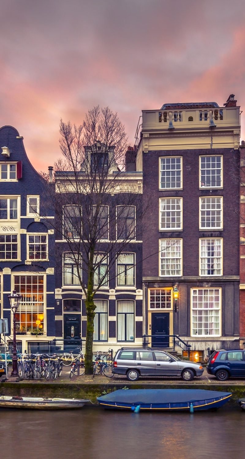 Canal Houses On The Brouwersgracht In Amsterdam In Vintage Tonin