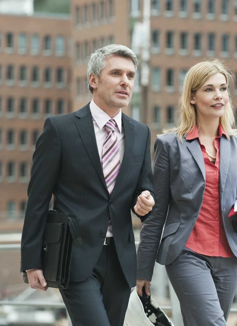 Germany, Hamburg, Business People At Harbour