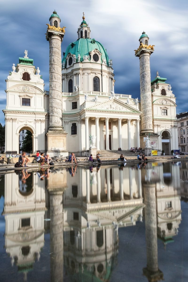 Long exposure of Karlskirche church in Vienna Austria Long exposure of Karlskirche church in Vienna Austria